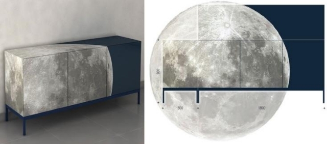 Skænk Design Lysende farveprint Foto Sotirios Papadopoulos-Full Moon