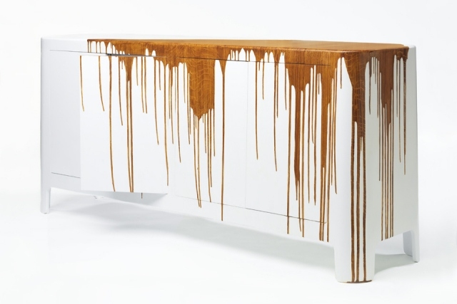Buffet design møbler skænk højglans effekt hvidt træ optik-Damien-Gernay