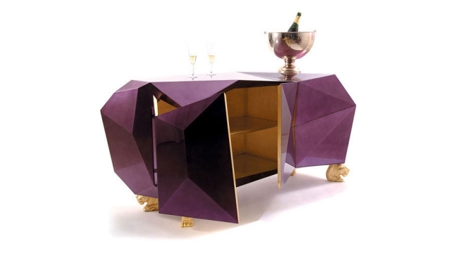 Luksuriøst møbel boca do lobo belagt plade-diamant-skænk design