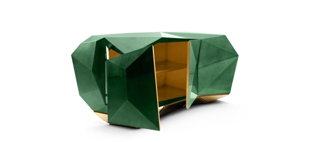 Luksus Møbler serie Boca do Lobo - Smaragdgrønne facetter overflade