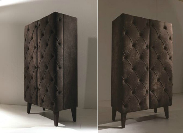 klassisk garderobe capitonnated paneler brun ottello asnaghi