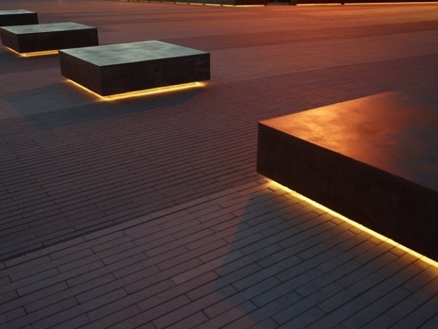design udendørs område haven landskab led strips under-belysning