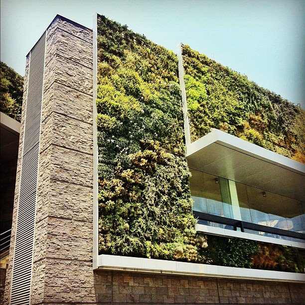 trendhus facade grøn naturstenbeklædning