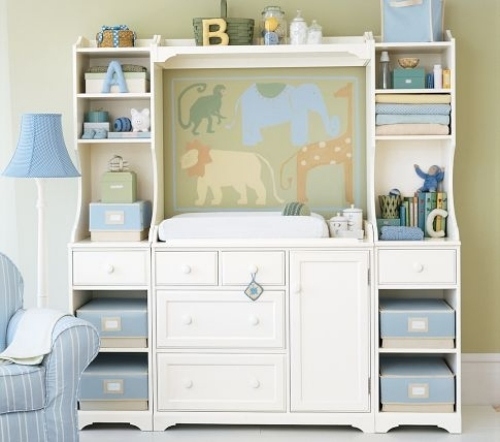 11 ideer til puslebord baby værelse blåt design