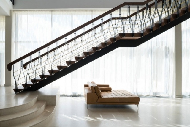 moderne trapper ideer design lige trapper træ stål