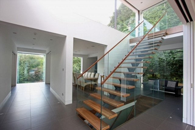 trapper trætrapper glasrækning moderne hus