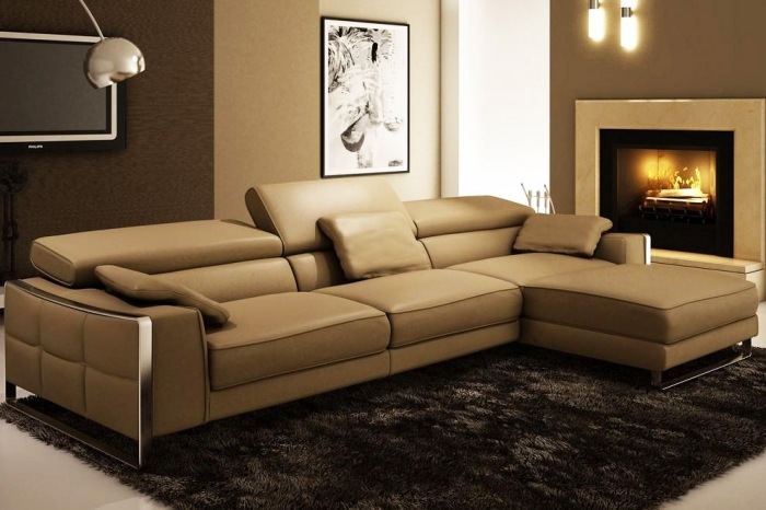 Hjørnesofaer i læder-moderne-sofasæt-behagelig-sofa-karamel