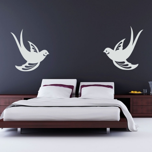 20 fede ideer til vægoverføringsdesign soveværelse birdie