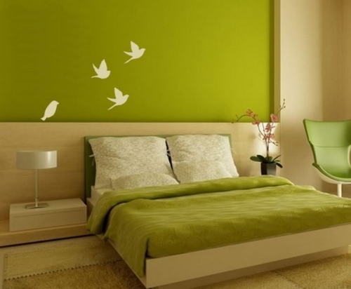 20 fede ideer til vægoverføringsdesign soveværelsesfugle