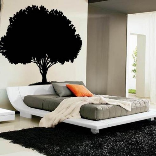 20 fede ideer til vægoverføringsdesign soveværelse sort
