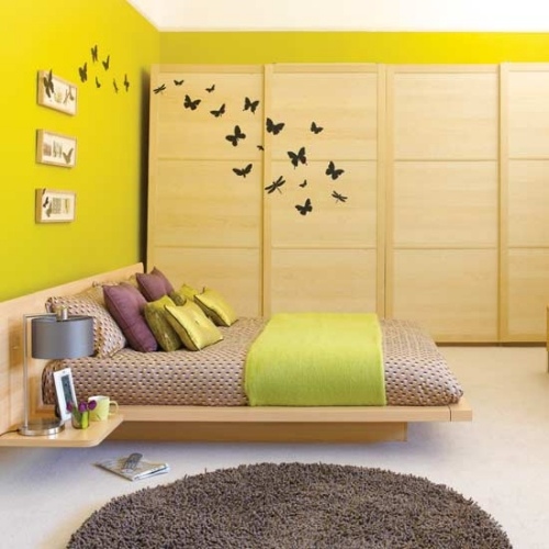 20 fede ideer til wallstickers design soveværelse flue