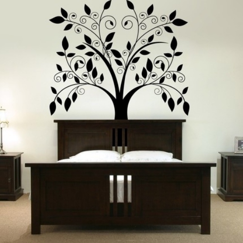 20 seje ideer til wallstickers design soveværelse træ