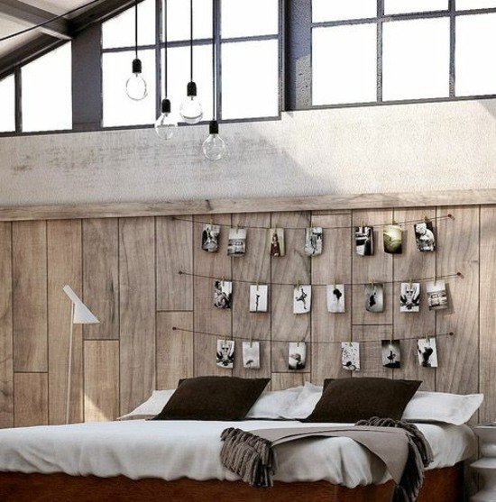 moderne soveværelse fotovæg rustik boligstil