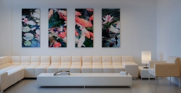 Levende ideer moderne stue hvid hjørnesofa lavt sofabord asiatiske fotos