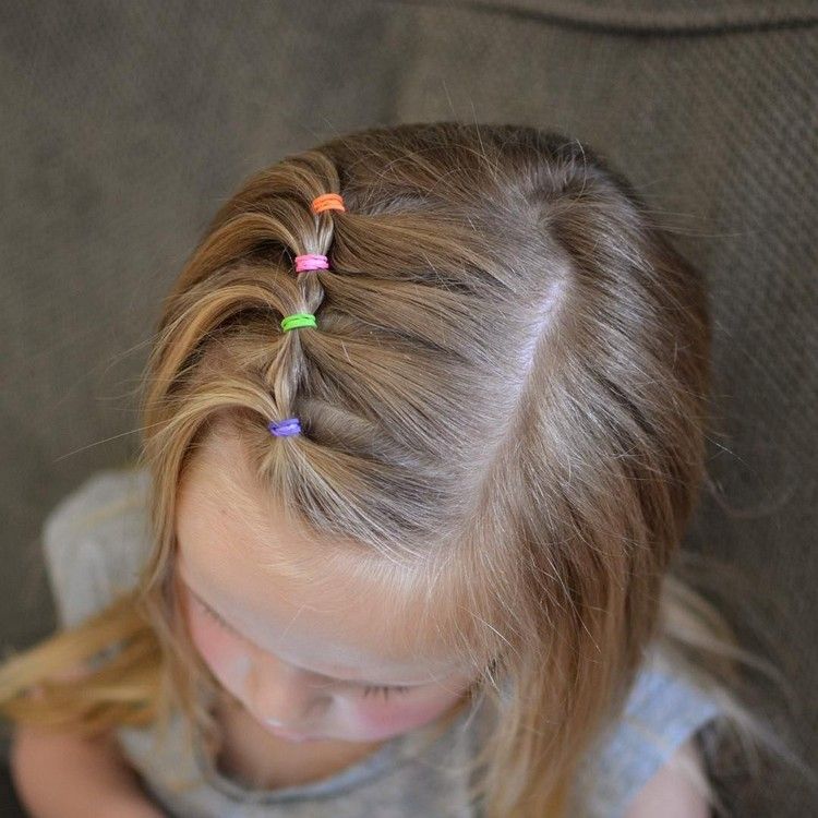 Frisurer til små piger farverige hårbånd Børns frisure