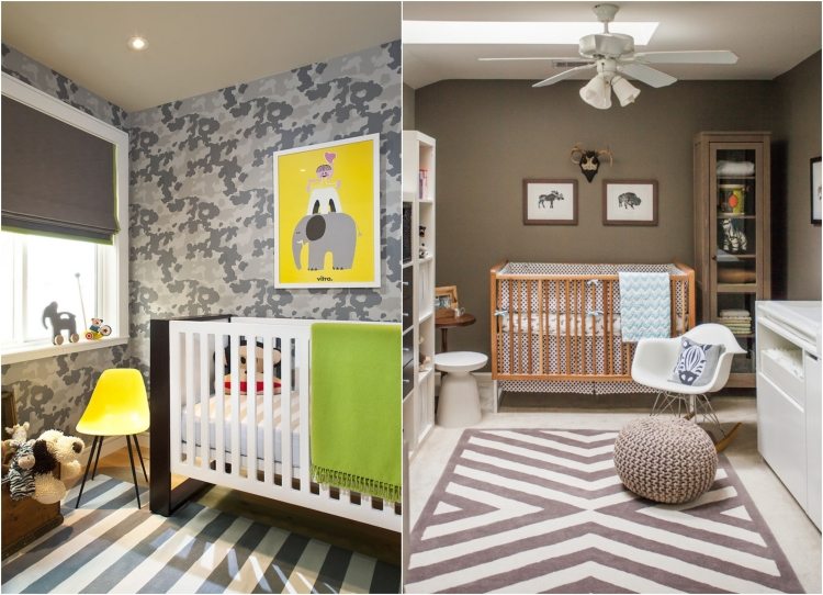 baby værelse-dekoration-dreng-tapet-camouflage-dyr-motiver