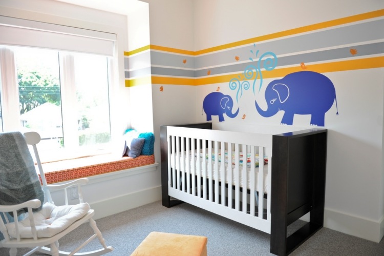 baby værelse-dekoration-dreng-elefant-wall-stickers-strips