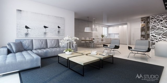 Stue-siddepladser-blødt polstret-moderne-tæppe-design-3d