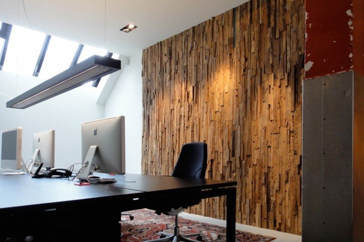 Vægpaneler-træ-3d-hjul-gamle træ-vægbeklædning-kontorlokaler