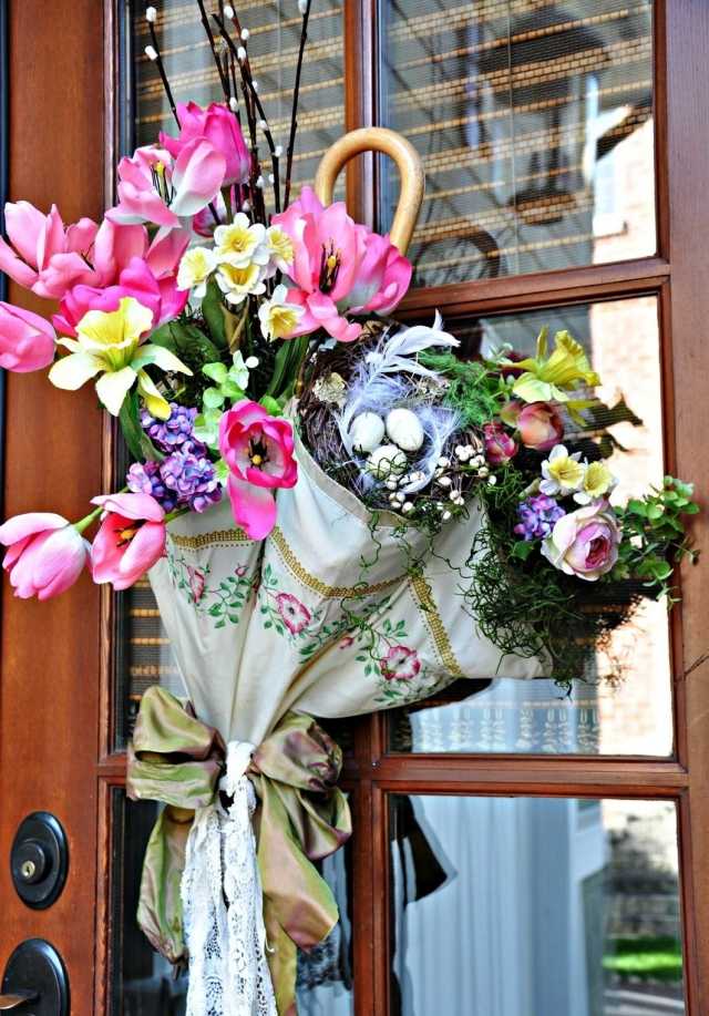 påske foråret dekoration paraply tulipaner æg reden