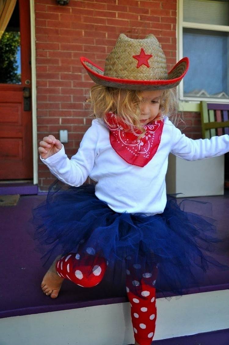 Mardi Gras kostumer-børn-babyer-pige-cowgirl-storhhut-bandana-klud