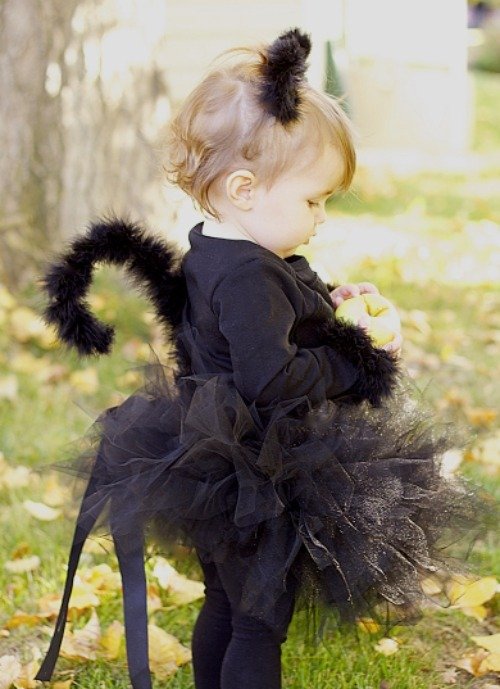 Mardi Gras kostumer børn babyer ideer kat sort nederdel