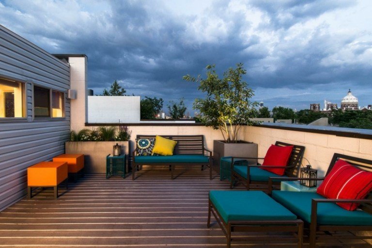 lounge siddegruppe moderne turkis metal møbler idé tagterrasse