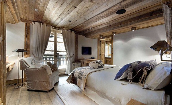 alpin chalet værelse gemmer seng design beklædning træ ideer hygge
