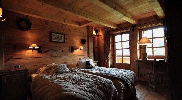 Soveværelse indretning ideer træ hygge ideer luksus chalet megeve ferme helene