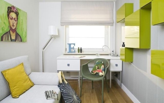 ungdomsværelse-ideer-deco-lille-værelse-grøn-hvid