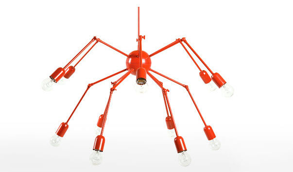 designer metalophængslampe DOUBLE OCTOPUS Autoban rød