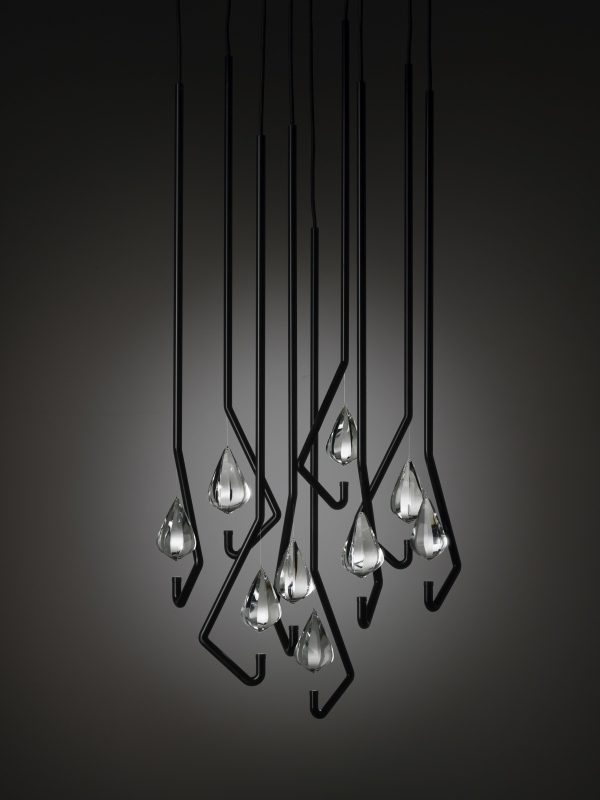 Thomas Feichtner ophængslampe sorte minimalistiske krystaller