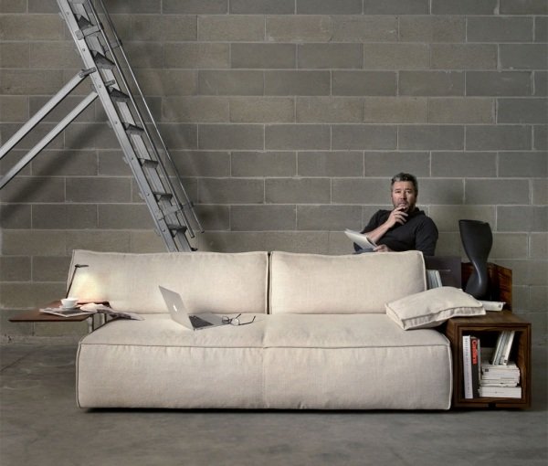 moderne hvide polstrede sofa ideer komfortable Philippe Starck-Design Cassina