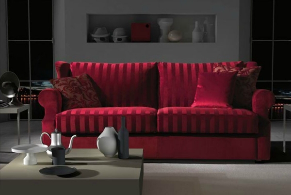 rød sofa polstret design-daybed bourbon-Asnaghi Bordeaux