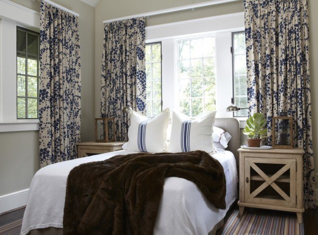 mønstret gardin land stil soveværelse design rustikke gardiner
