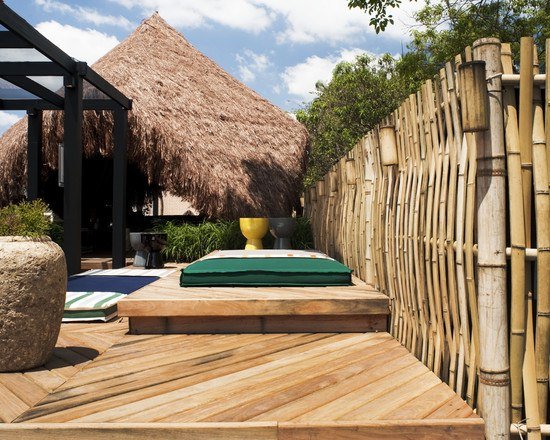 eksotisk bambus hegn træ terrasse privatliv skærm ideer