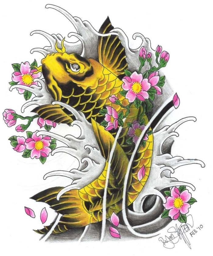 golden-koi-tattoo-templates-online-asian-elements