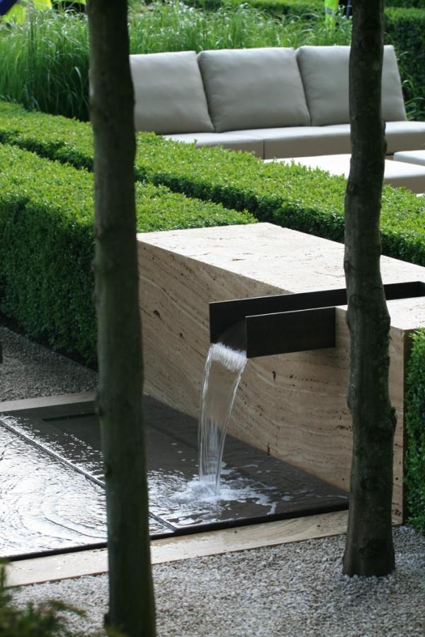 vandfunktioner i havedesignidéer hækker simpelt design