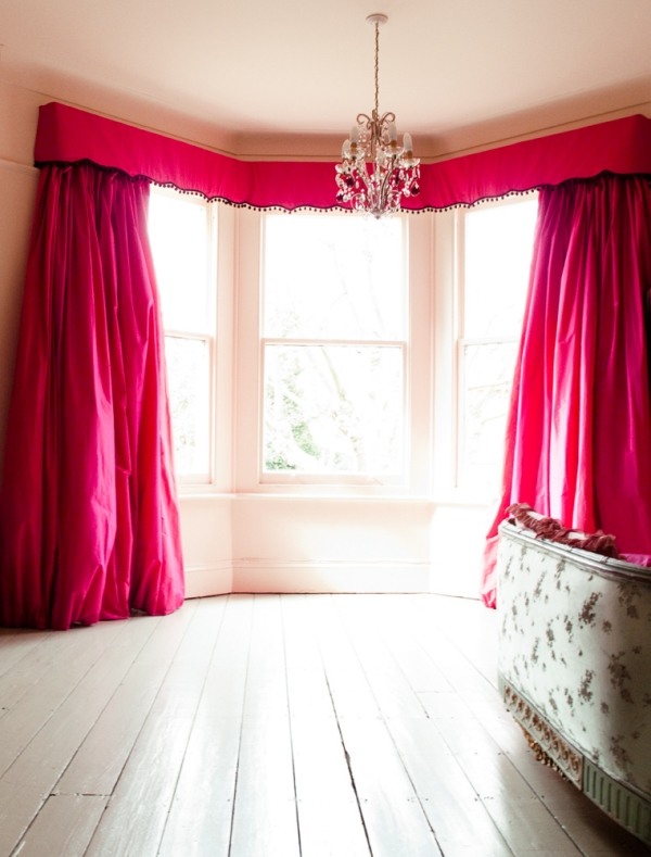 Oval værelse-stof proces-gardin blikfang-pink