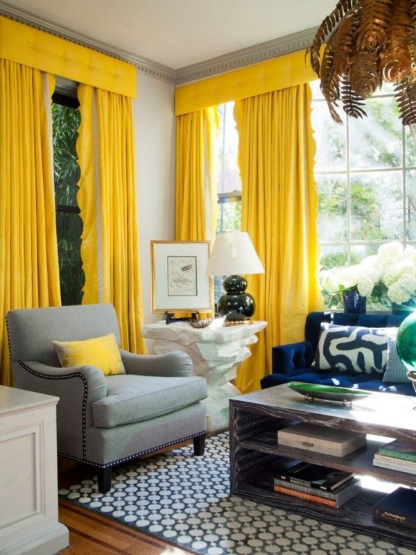 Gardin gul dekorativt element-hjemme-skab hygge