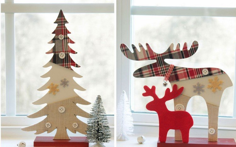 Vindueskarm-dekoration-interiør-jul-figurer-gran-elg-patchwork