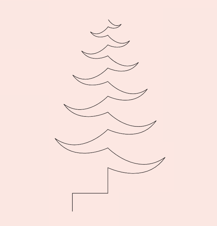 Puslespil julekort med gran træ skabelon