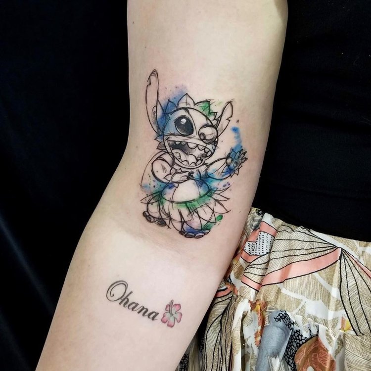 ohana tatovering tegneseriefigur