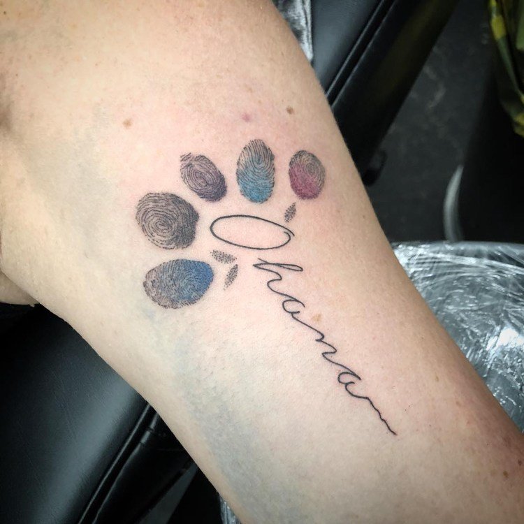 ohana familie tatovering symbol fingeraftryk familiemedlemmer