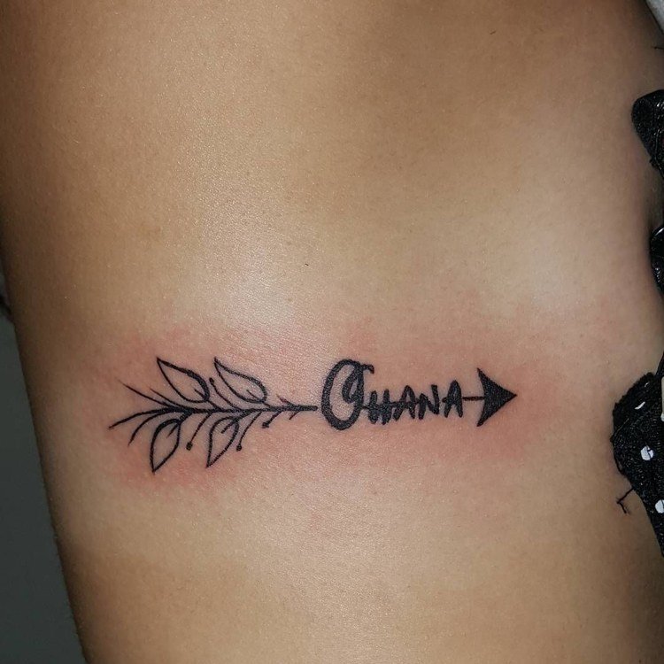 ohana tatovering pil træ gren