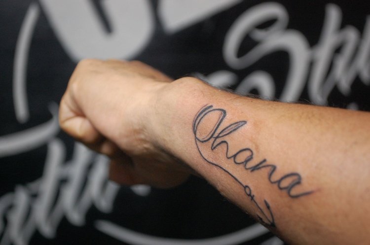 ohana tatovering anker familie mand ideer