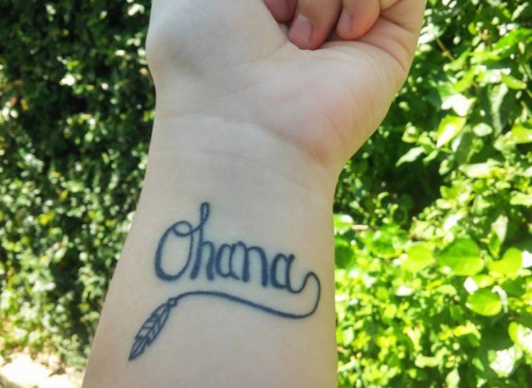 ohana fjer tatovering idé kvinder
