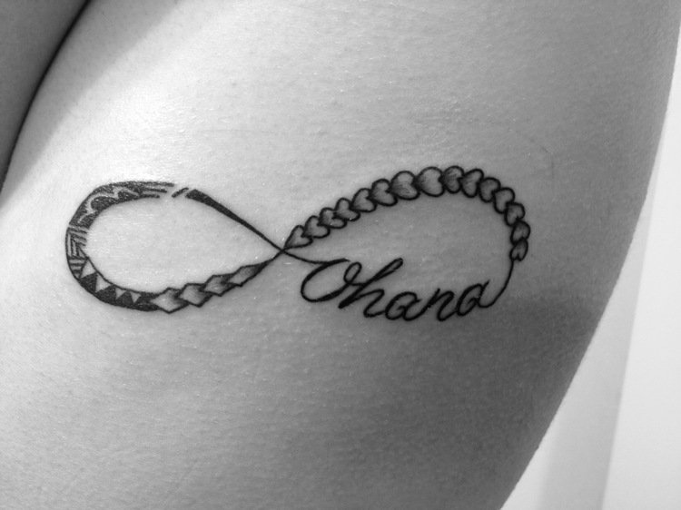 ohana tatovering uendeligt symbol familie kærlighed