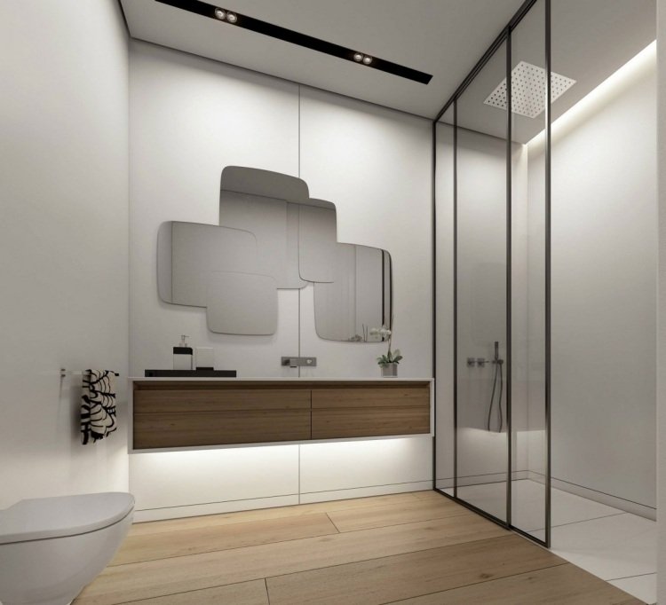 Vægbelysning-ideer-badeværelse-forfængelighed-led-strip