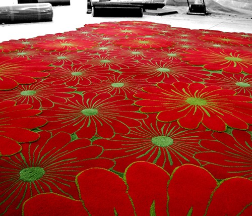 kreative tæpper moderne møbler blomst rød